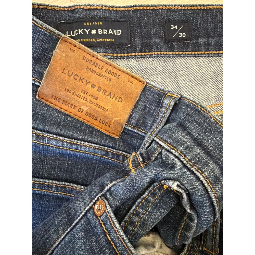 Lucky Brand 121 Slim Mens Dark Wash Blue Denim Jeans 34x30